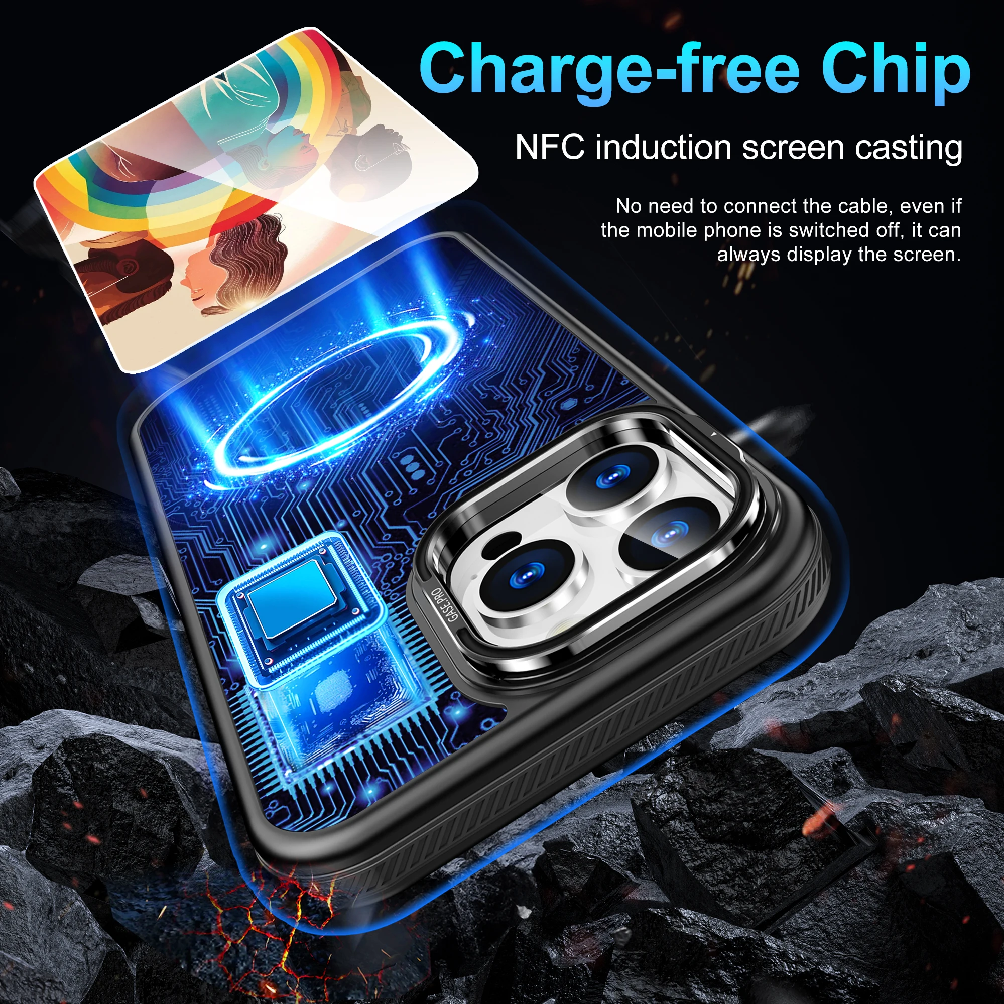 Smart Ink Screen Phone Case for IPhone15 Pro E Ink Screen Display Case for iPhone 15 14 13 12