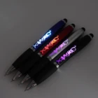 customized Led Laser Light up Ball ballpoint Pen with Rubber Grip-personalized ink light ball pens custom logo engraved