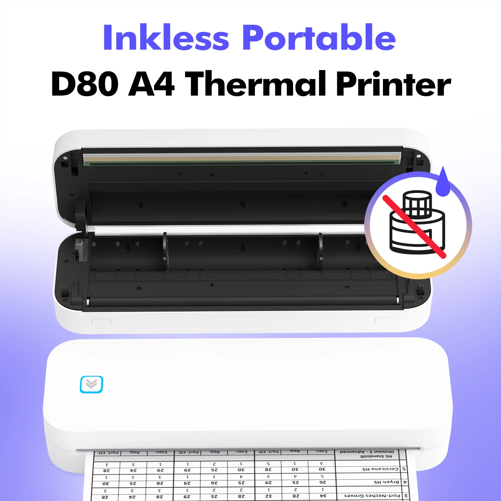 Portable A4 Wireless Inkless Thermal Printer for Tattoo Transfer - Clear Paper Output Direction & Thermal Paper Compatibility supplier