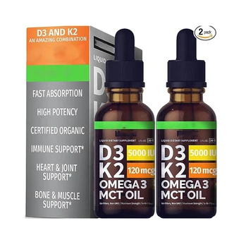 OEM Health Supplement Liquid Vitamin D3 + K2 Vitamin Drops for Bone health and Immune Boost