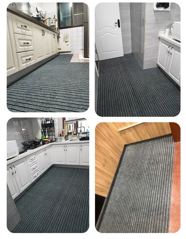 Hot Selling Polyester Custom Runner Waterproof Ribbed Carpet Grey Brown ...