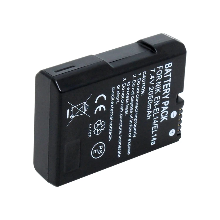 Hsu 2050mah 7.4v bateria EN-EL14 el14a para nikon d3100 d3200 d3300 d5100 d5200 d5300 d5500 dslr câmera