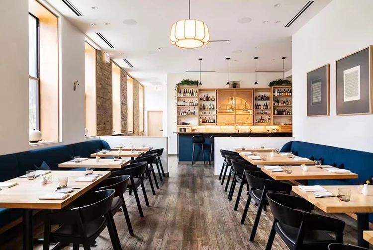 Wholesale fast food restaurant furniture modern wooden dining room chairs luxury chinese custom furniture project design