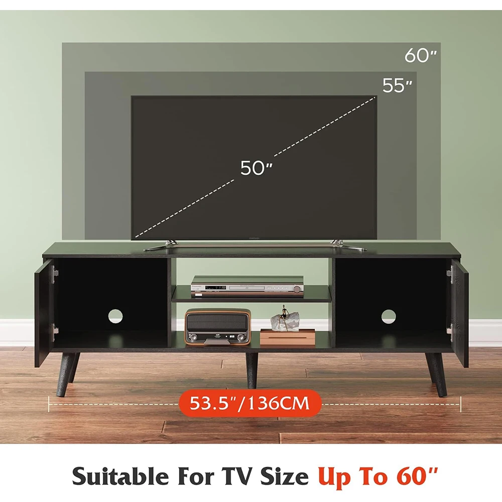 60 inch tvs entertainment center with storage cabinets tv table for living room decor-6