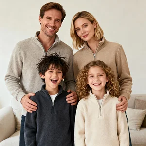 Factory Direct Unisex Children Quarter Zip Warmer Skin-Friendly Fleece Sherpa Pullover Sweatshirt Pullover 1/4zip