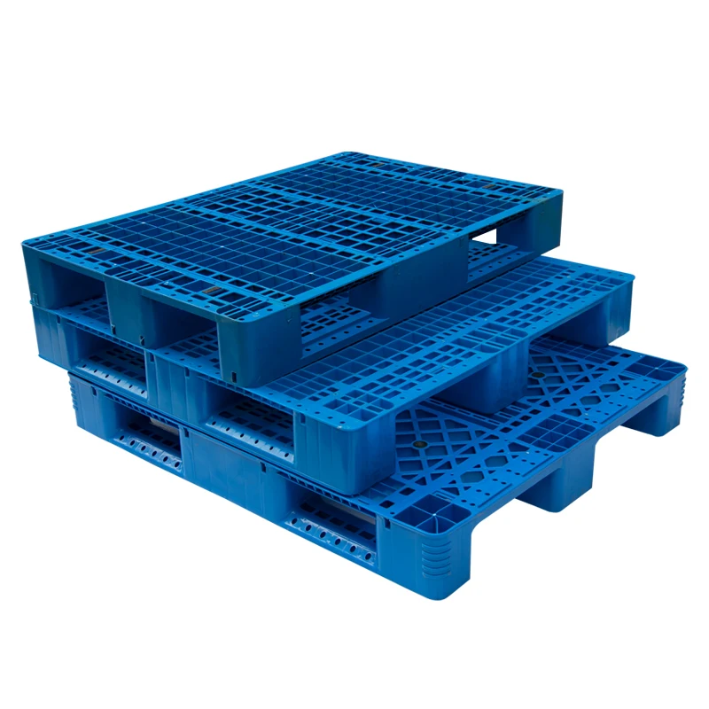 Three-runner Blue Plastic Pallet