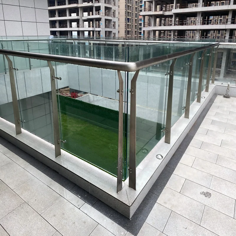 Stainless Steel Glass Railing for Modern Homes - Clear Balcony Rails with Minimalist Post & Handrail supplier