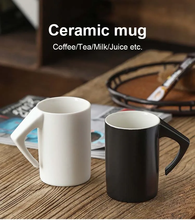 Minimally Designed Eco-Friendly Ceramic Toothbrush Cup Quick Drain and Tilt Feature for Coffee or Tea