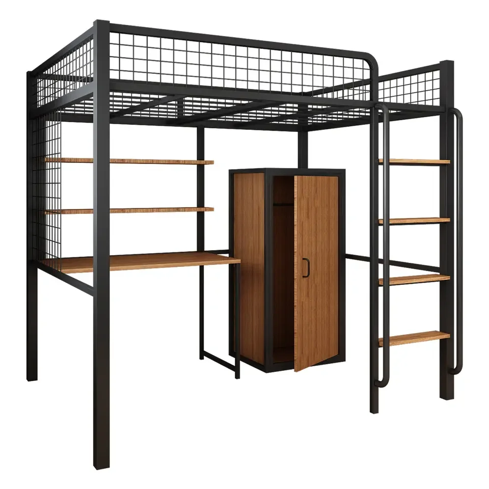 2023 Jzd Loft Dorm Bunk Bed With Locker Student High Quality Bunk Beds