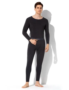 Wholesale Underarm Breathable Mesh Design Men's Winter Pajamas Open Front Fly Thermal Men Pajamas Set