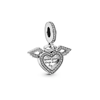 Factory Wholesale s925 Sterling Silver Pandoraxw High Version Angel Beads Angel Wings Flying Pig Pippo Angel Love Guardian Charm