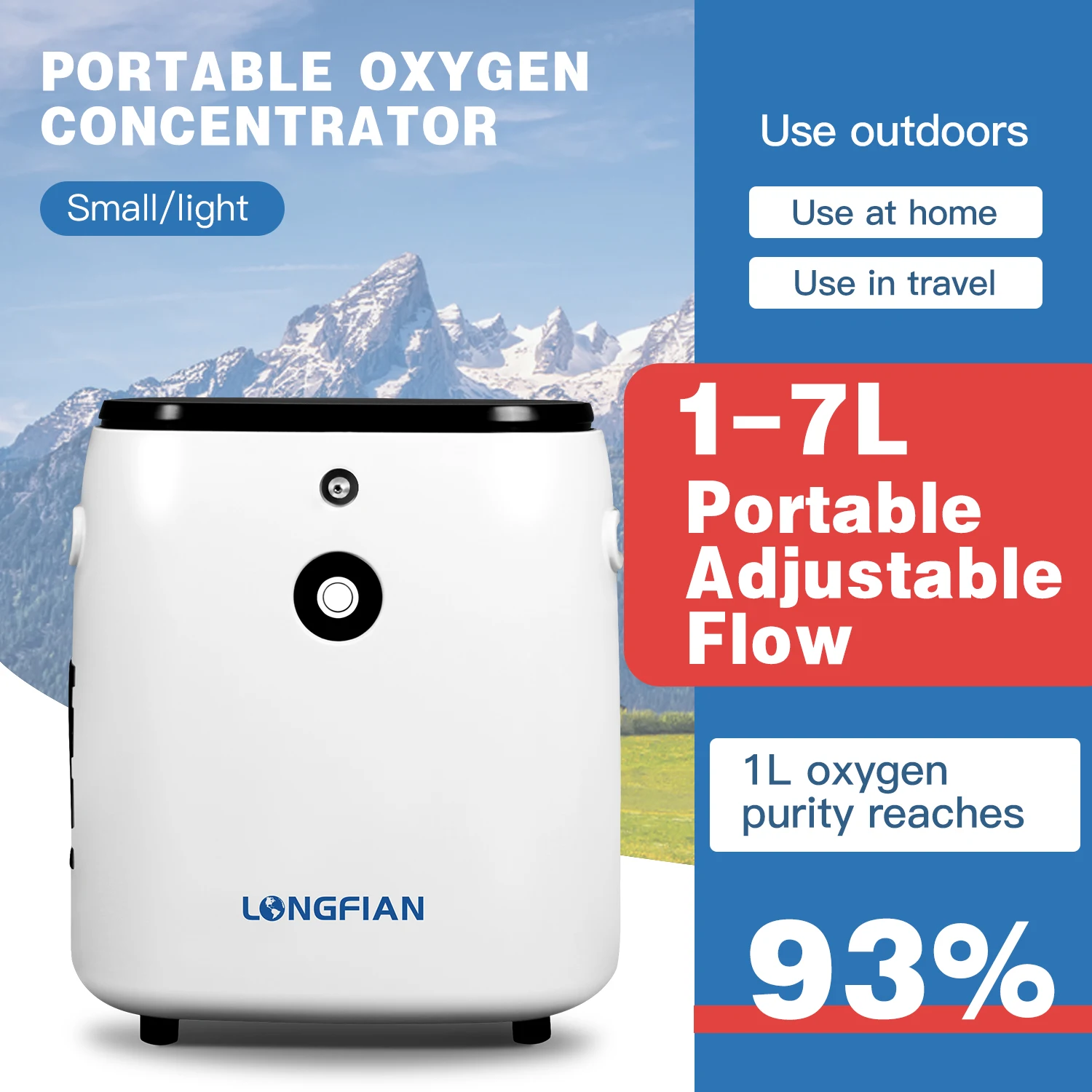 Portable Smart Mini  Oxygen Concentrator  Continuous Flow for Sale