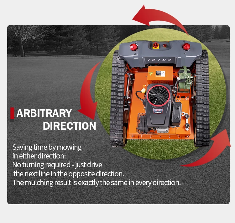 Crawler Robot Lawn Mower Self Propelled Remote Control Walking Tractor