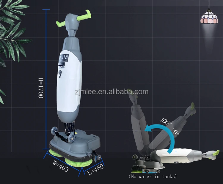 Mlee100h Mini Floor Scrubber With Lithium Battery Powered Double Brush