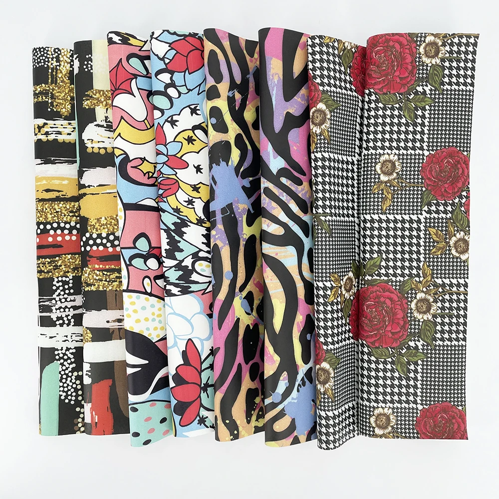 Пользовательский винтажный мультяшный дизайн узор цифровая печать из синтетической и натуральной кожи для украшения мебели обивка