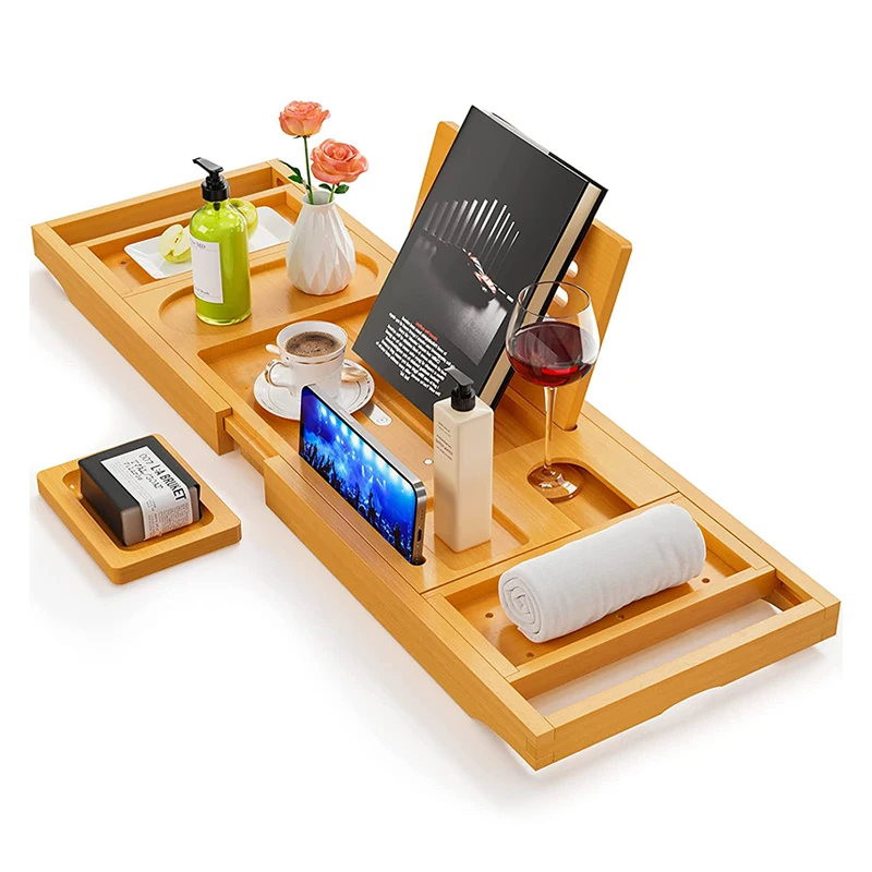 Premium Expandable Bathtub Tray Caddy Designed for Home and Hotel Use for Couple Bridal Shower Gifts