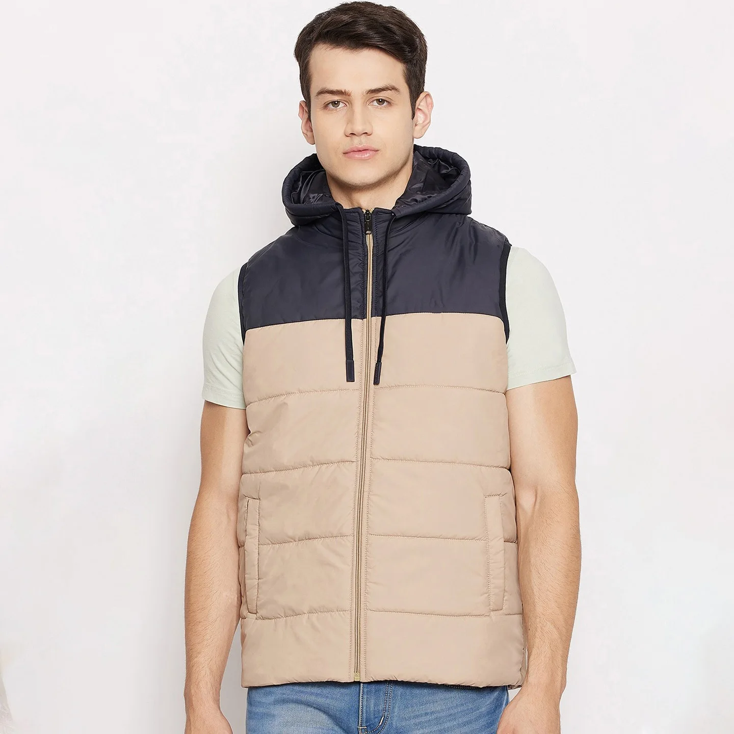 puffer jacket mens half sleeve