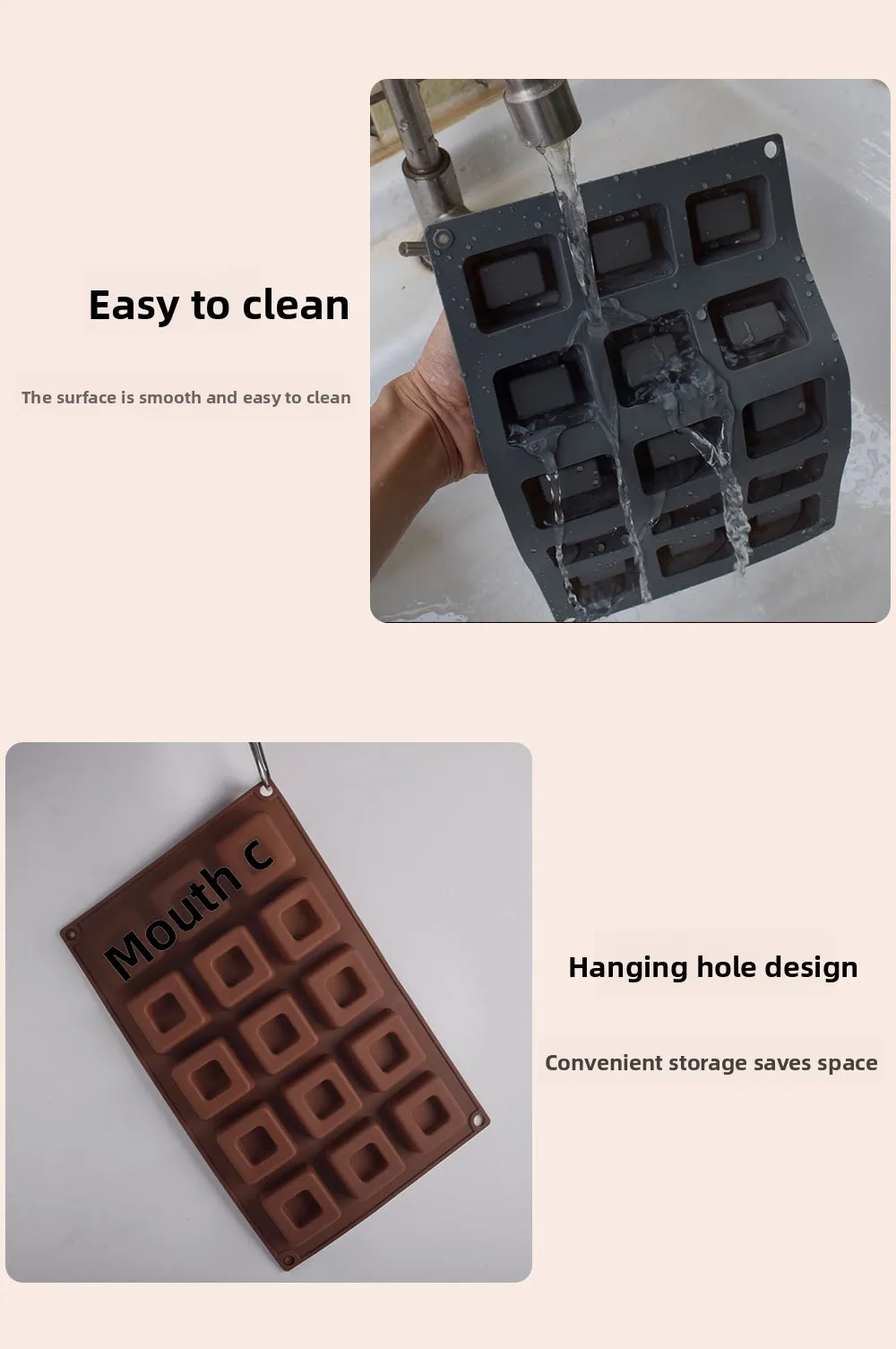 15-Grid Square Silicone Oven Mold for Cake Cookie Chocolate & Candy Baking High Temperature Resistant DIY Baking Tools details