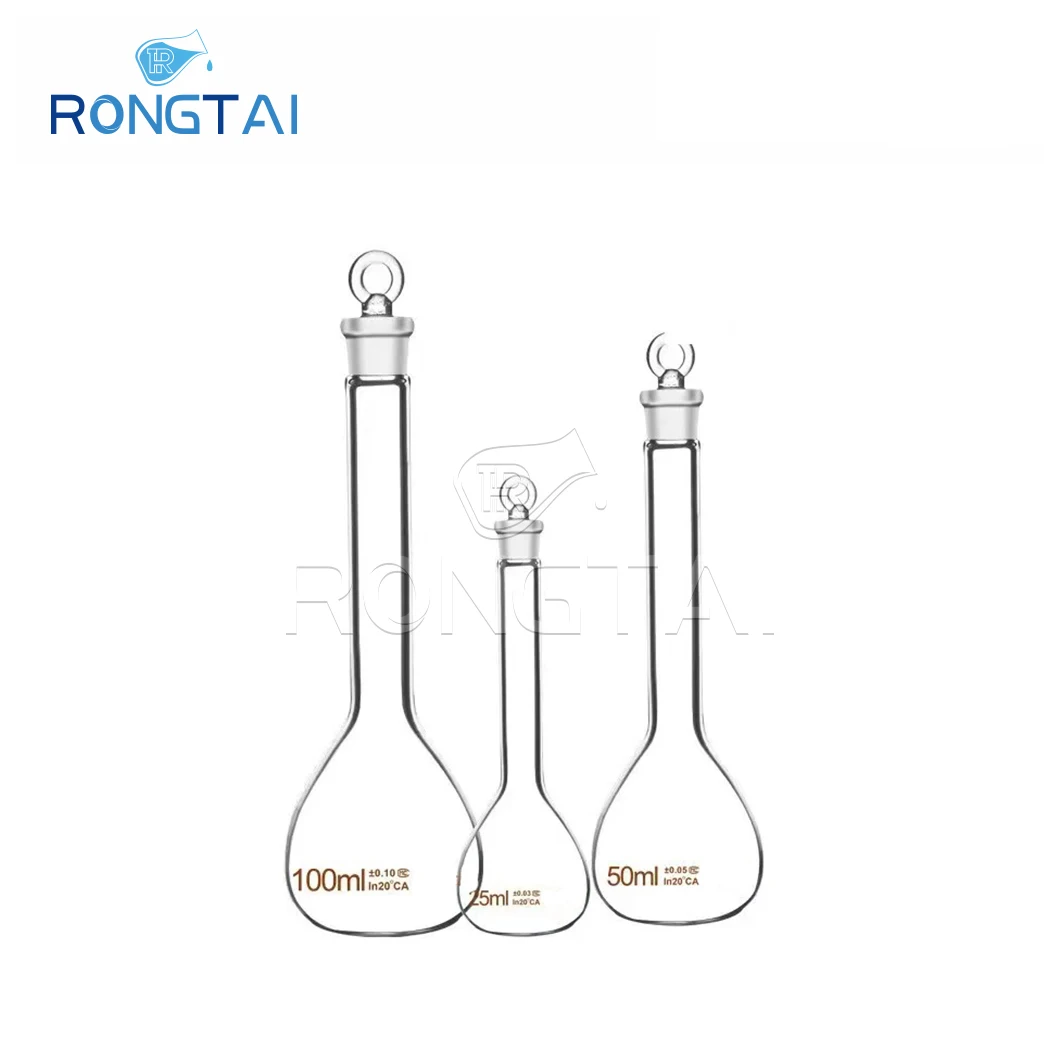 RONGTAI Medical and Laboratory Consumables Volumetric Flasks for Specific Gravity China Amber Transparent Volumetric Flask