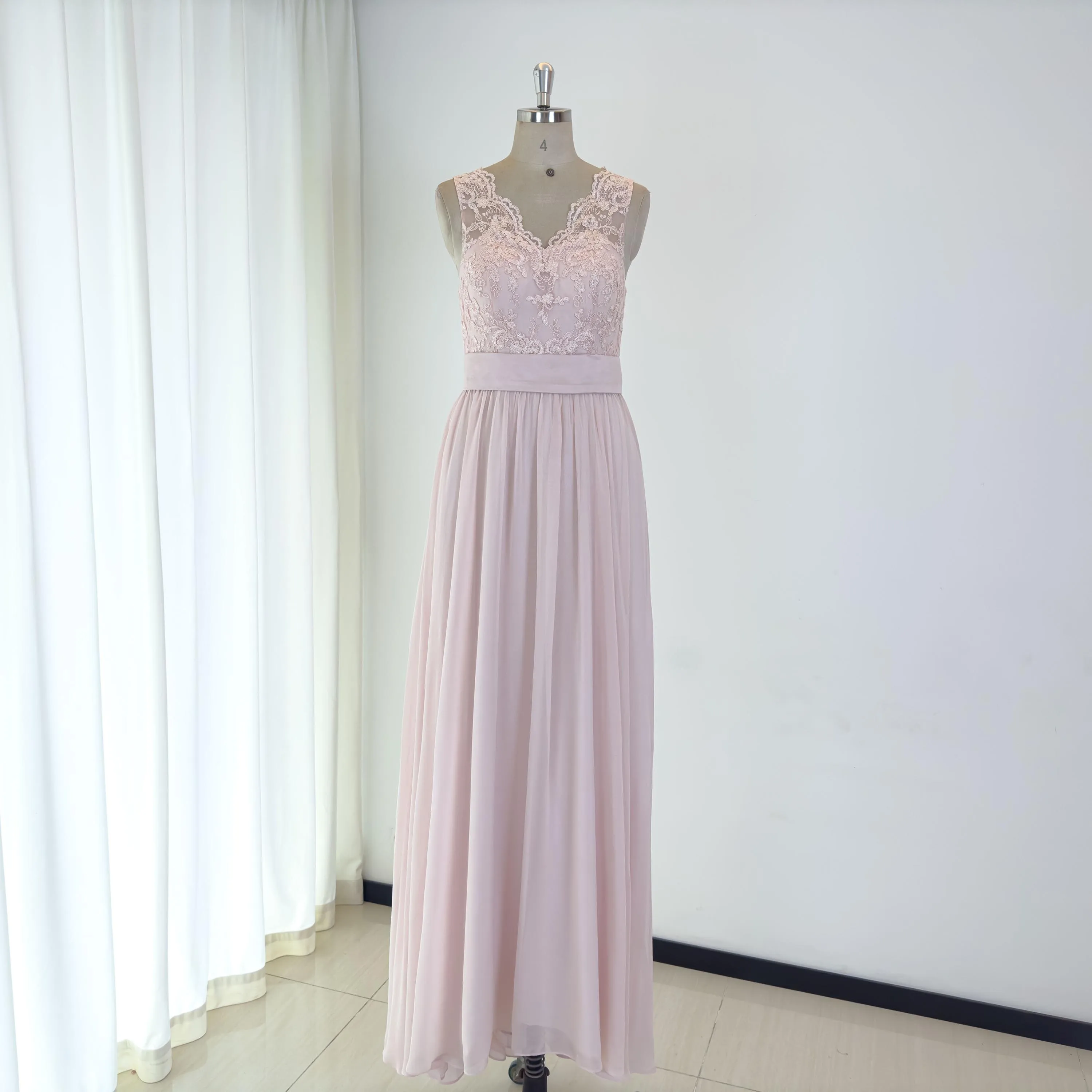 bridesmaid makeup burgundy dress Wedtrend Women Pink Satin Bridesmaid Dress with Slit A Line Deep V Neck  Lace Up Back Long Wedding Guest Dress – WEDTREND main image 0