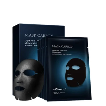 Oem Wholesale customized Black Moisturizing Silicone Face Collagen Bamboo Charcoal Custom Facial Sheet Mask