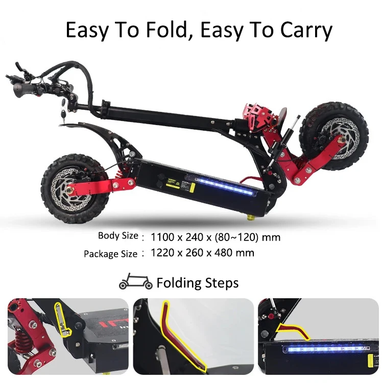 High-Speed 3600W Electric Two-Wheel Scooter, 60km Range, 150kg Load