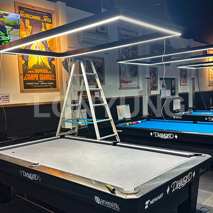 Modern Led Square Linear Lamp 3Cct Chandelier Aluminum Shadowless Billiard Table Lights Led Snooker Pool Linear Light