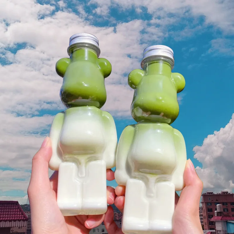 OEM 400ml 500ml 700ml PET Plastic Bear Shape Juice Bottle - Eco