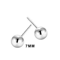 Simple Stainless Steel Ball Bead Ear Studs - 3mm To 8mm Sizes, Silver, Butterfly Back