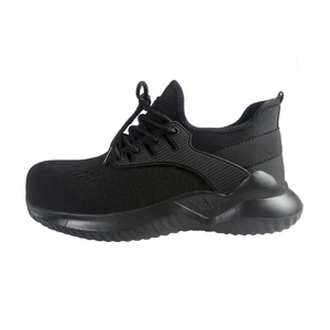 Men's Fly Knit Stretch Fabric Sport Casual Security Shoe Steel Toe Anti Smash Anti Puncture Security Sneakers for Indoor Outdoor