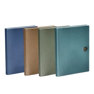 Customizable A5  Softcover Thermo PU Designed Notebook Leather Cover Journal with Metal Snap Button