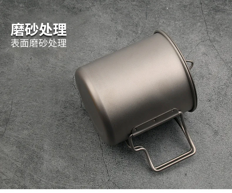 Wholesale Folding Handle titanium cup outdoor camping coffee mug