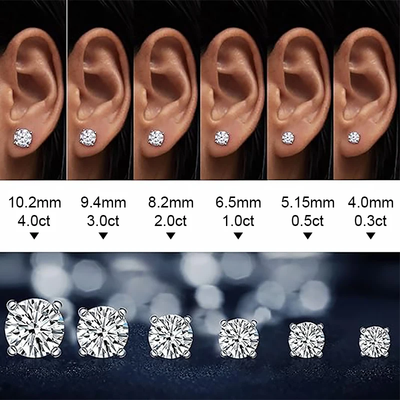 Lab Grown Diamond Diamond Stud Size Chart Lab Grown Diamond Actual
