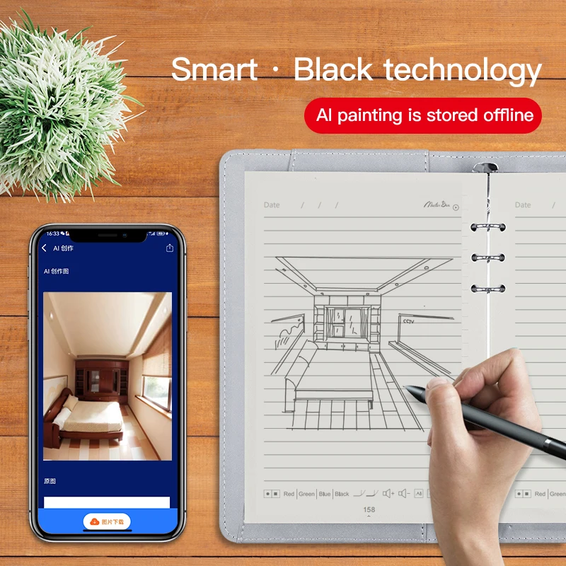 Promotional Secure Diary Notebook Custom Logo VIP Gift Password Code Lock BT Smart Pen App Transfer Agenda with Power Bank