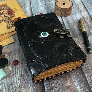 Wholesale Customizable Logo Notebook Incantation Witch Retro Style Relievo Planners Imitation Leather Cover Journal