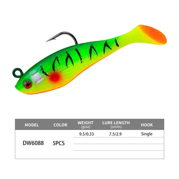 CHEERY SO073 8cm 10g ABS Artificial Soft Baits Lead Head Fishing Lures with T Tail for Ocean Boat Ice & Fly Fishing – Soft Lure – view 4