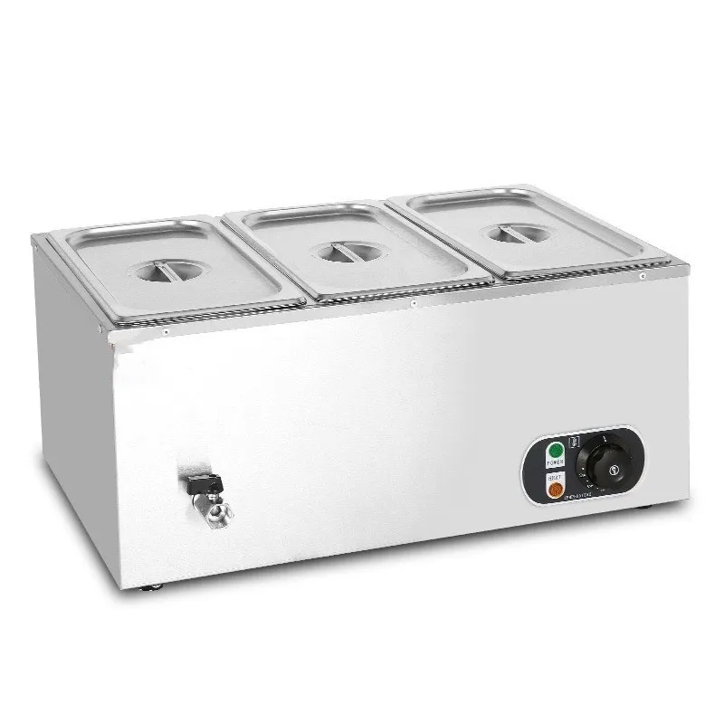 TEBAK Stainless Steel Heated Soup Pool Three Soup Pools Electric Soup tank Food Warmer Bain Marie With Temperature Control