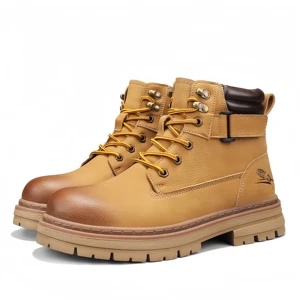 Wholesale Custom 6 Inch Shaft Measures Leather Safety Shoes Men's Waterproof Ankle Boot Shoes