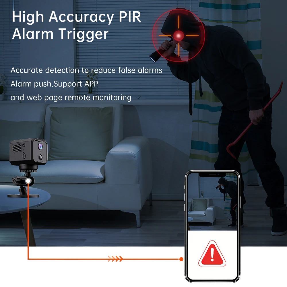 Tuya Wifi 5MP HD Auto-Rotating Mini Security Camera 2200mAh Low Power Motion Detection Two-Way Audio Easy Wide Angle PTZ