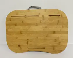 Новейший легко переносной складной стол для ноутбука из натурального бамбука с подушкой и ручкой