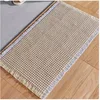 Alfombra de baño con borlas y gofres - Blanco roto