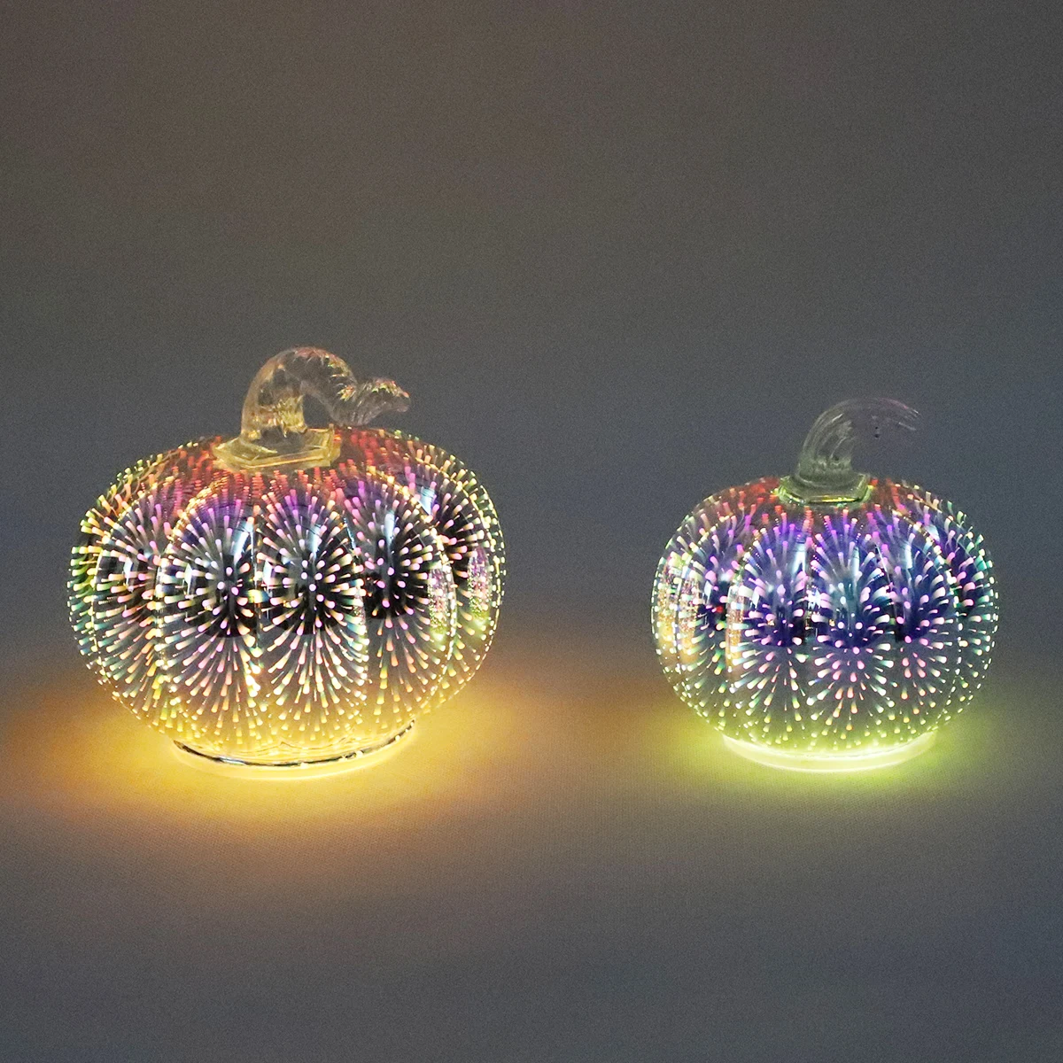 glass accesorios halloween pumpkin decorations custom ornaments 3D pumpkin string lights battery powered