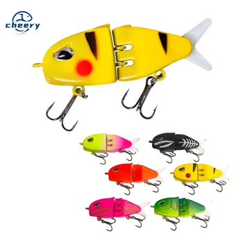 Cheery New Plastic Lure Bait Multi-Section Colorful Double Hook Small Swim Bait Mm60 Fishing Bass Lure – Hooks – view 2