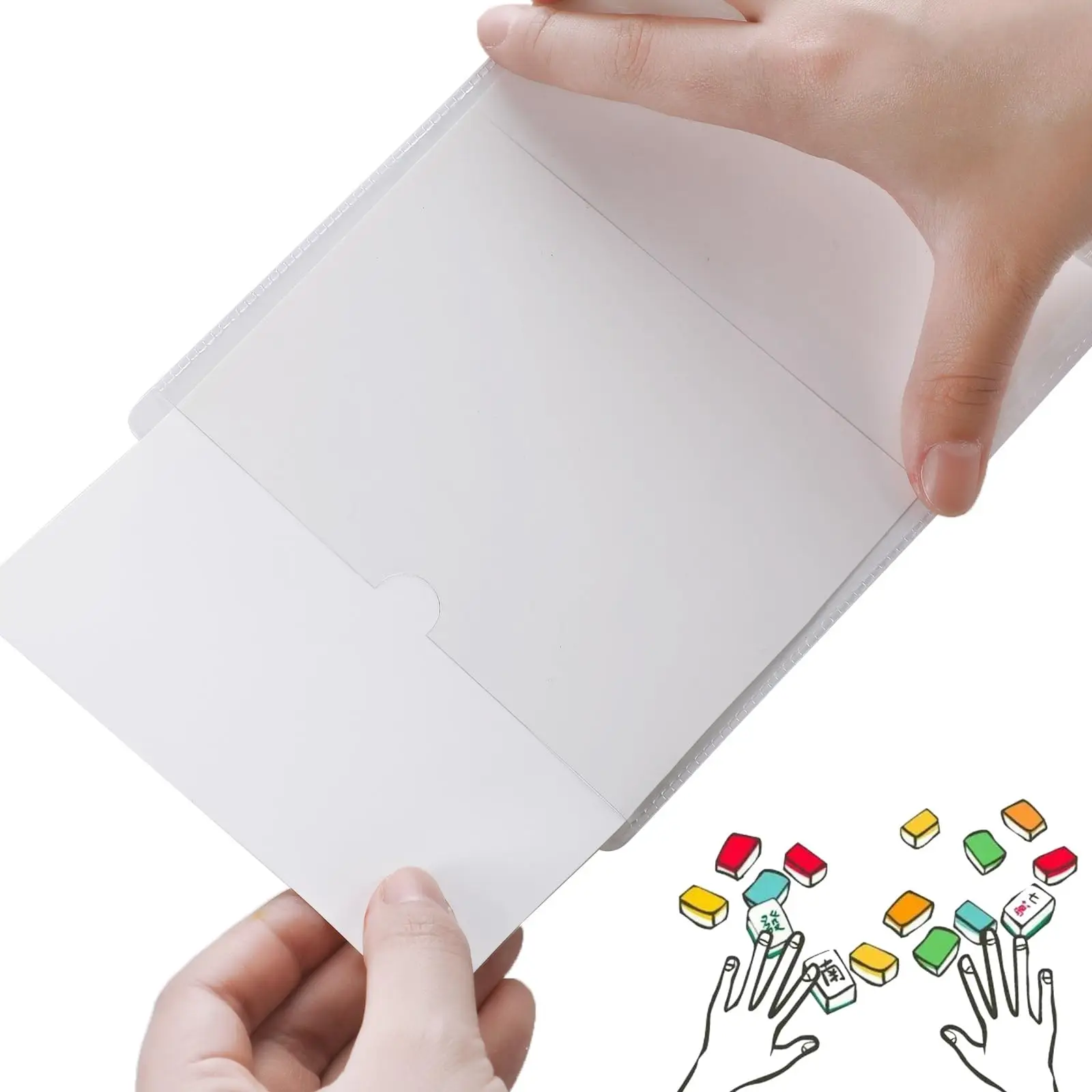 Mahjong Card Sleeves Holder Large Size 6 1/8 X 4 3/4 Inch Tri Fold Protector  Clear Plastic| Alibaba.com