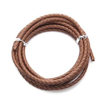 Hot Retro 3mm Genuine Leather Cord For Jewelry Braided Rope Diy Hand-woven Wrist Leather Rope Bracelet Necklace