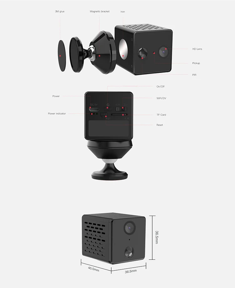 VSTARCAM IP摄像头CB73无线隐藏式cctv ip安全迷你wifi摄像头夜视800Amh电池2年长待机时间