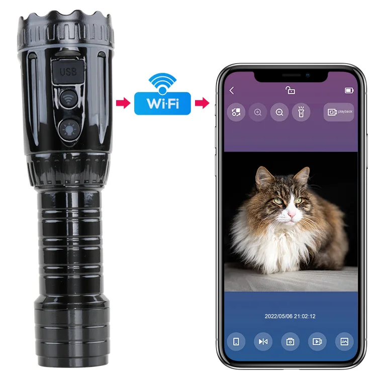 Portable Rechargeable 18650 Led FlashLight with Camera Outdoor Pocket Flashlights