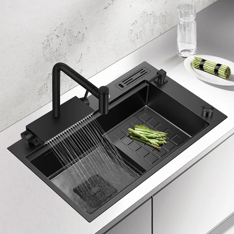 New Stepped Kitchen Sink 304 Stainless Steel 4mm Thickness 220mm