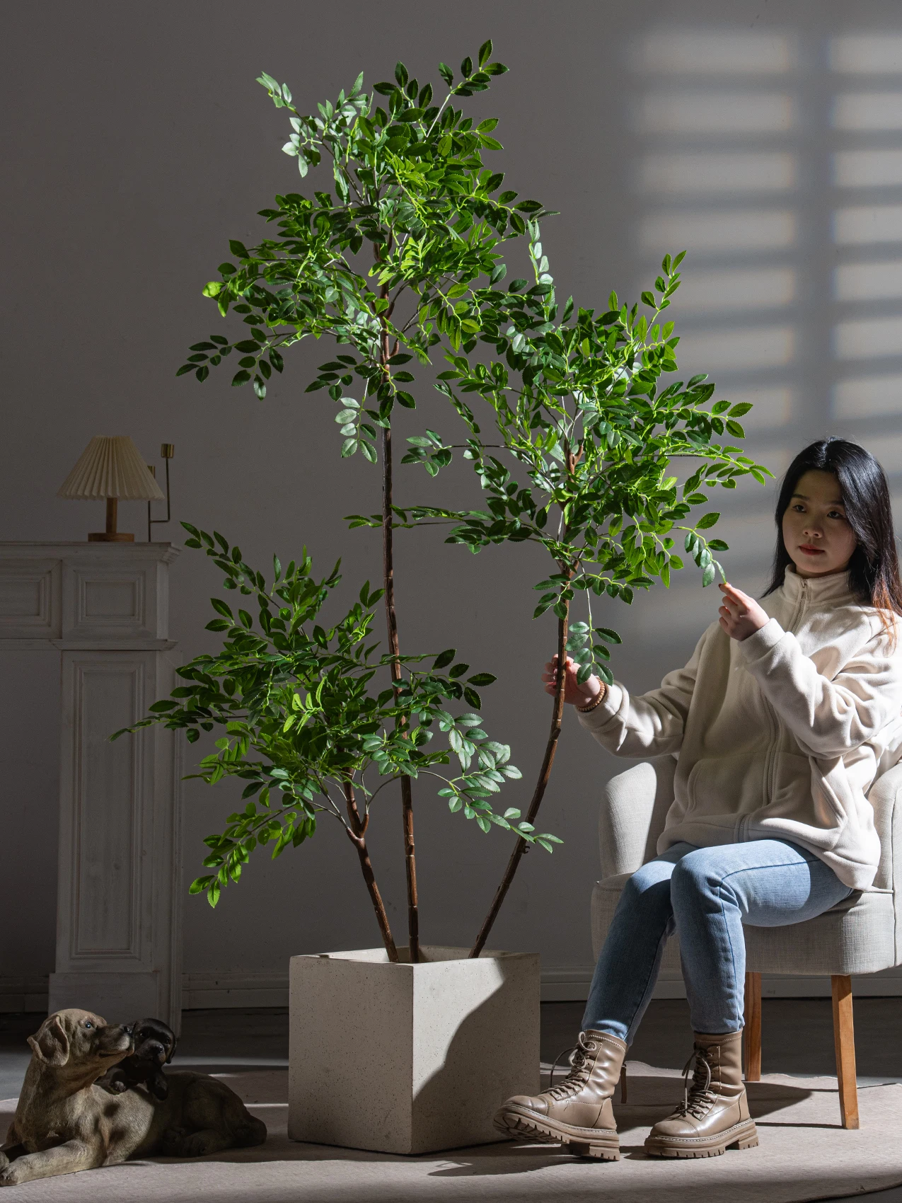 1.9M Tall Plastic Tree Simulation Tree Factory Hot Sale Facked Artificial Plants Greenery Potted Outdoor Indoor Home Decoration details