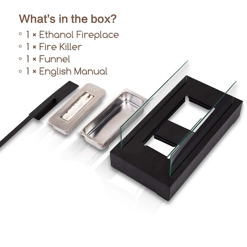 Tabletop Fire Pit Portable Alcohol Fireplace Bioethanol Ventless Table